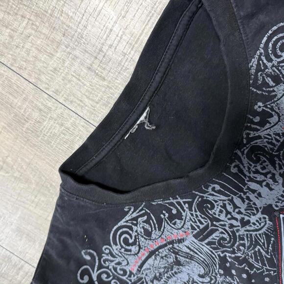 Vintage Avirex T-Shirt Black Studded Y2K Hip Hop Size XXL \ XXXL Men - Picture 4 of 7